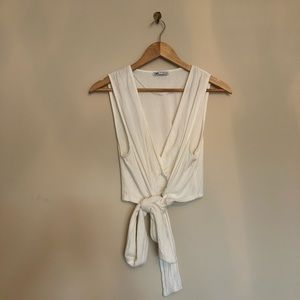 Zara White Tie Top S